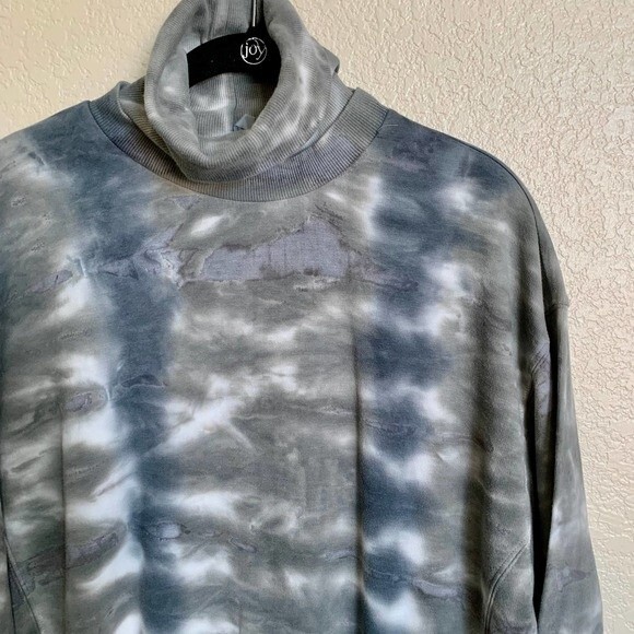 Young Fabulous Broke Light Green Tie-Dye Turtleneck Sweatshirt Tunic Dress M y2k - Picture 7 of 9